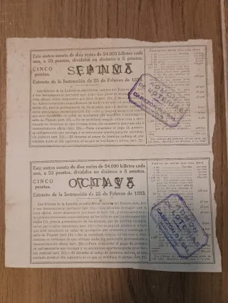 2 décimos Lotería Nacional 1949