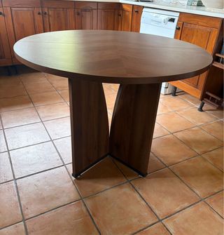Mesa redonda madera 1x1m