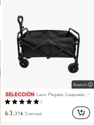 Carrito multiusos plegable negro