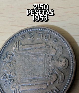 2'50 Pesetas España 1953 Franco