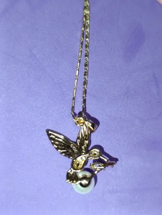 Colgante Colibrí Oro Laminado 14K Circonitas