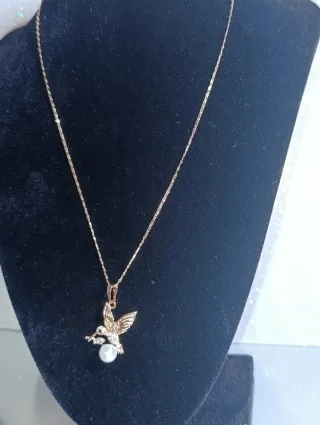 Colgante Colibrí Oro Laminado 14K Circonitas