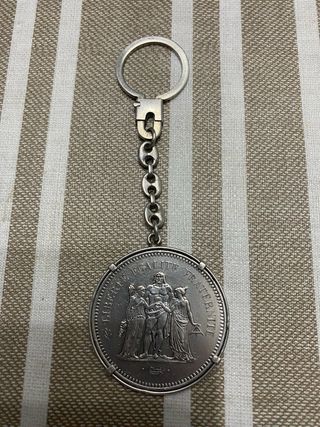 Llavero Moneda Plata 50 Francos 1977