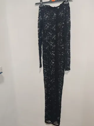 Vestido largo encaje manga larga talla M