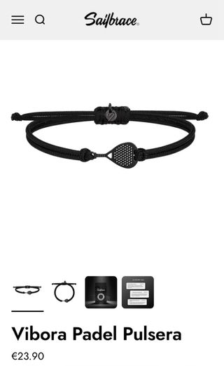 Pulsera pala pádel negra de acero