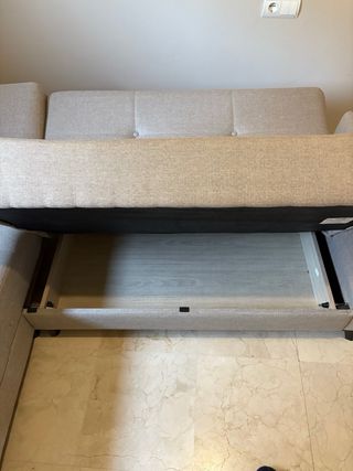 Sofá-cama chaise longue con arcón