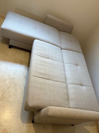 Sofá-cama chaise longue con arcón