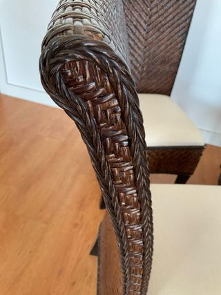 4 Sillas Rattan Haiti con Cojines Beige