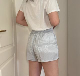 Pantaloncini corti effetto argentato