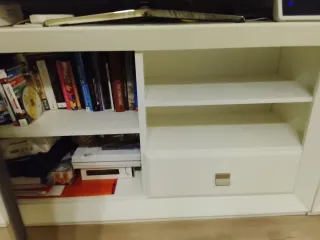 Mueble salón moderno blanco y gris