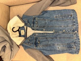 Chaqueta Sudadera Vaquera Pull&Bear Azul/Gris