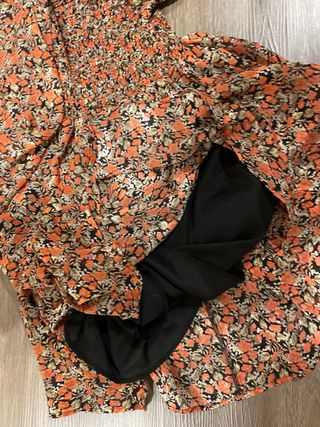 Vestido Nekane flores naranja