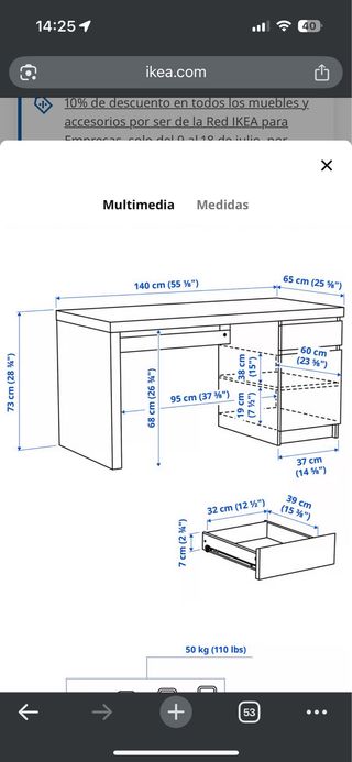 Escritorio prácticamente nuevo