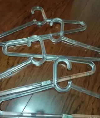 Lote 4 Perchas Metacrilato Transparentes Nuevas