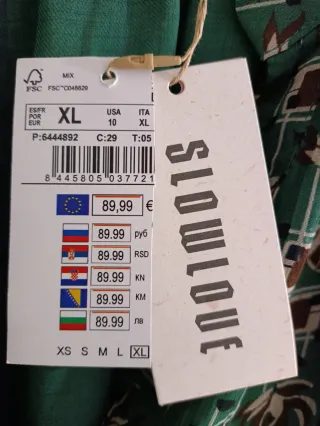 Vestido verde estampado Slowlove talla