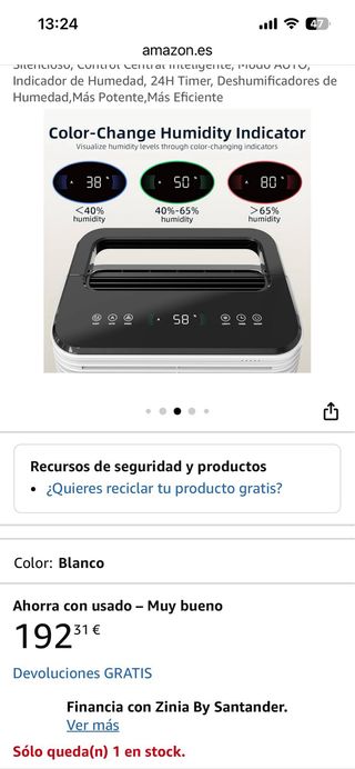 Deshumidificador CONOPU 16L/D
