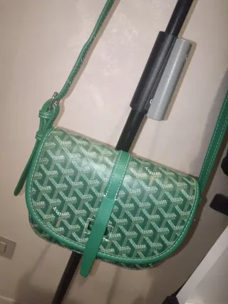 Borsetta donna  verde e beige