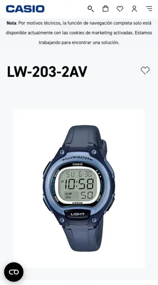 Reloj Casio LW-203-2AV