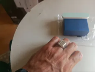 Anillo S925 plata ajustable hombre