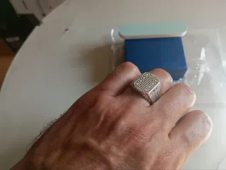 Anillo S925 plata ajustable hombre