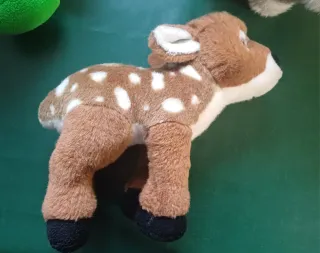 Set 3 peluche: rana, cervatillo, cane