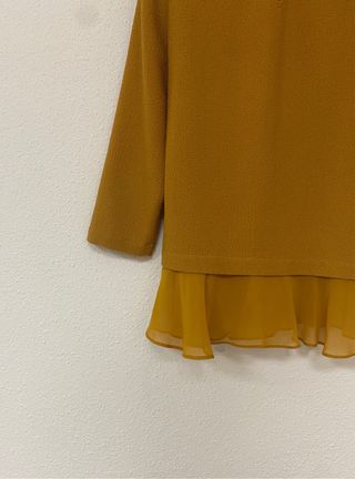 Blusa mostaza manga 3/4