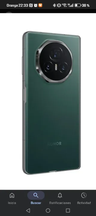 Honor Magic V3 Verde con una funda y el cable