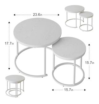 Tavoli da centro rotondi Huhote (2 unità)