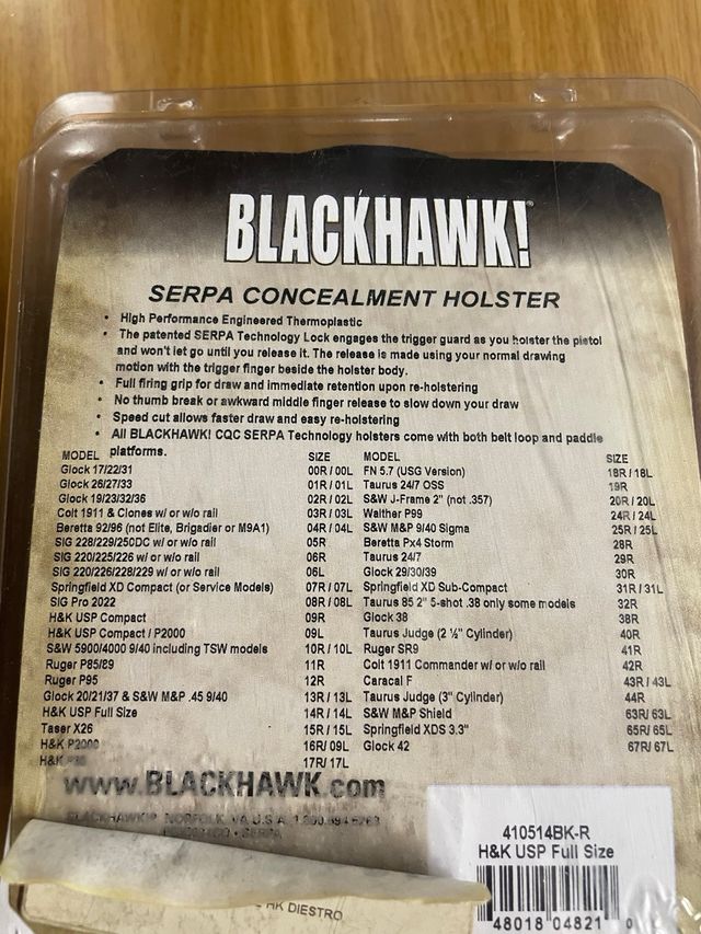 Funda Blackhawk Serpa HK USP Full Size