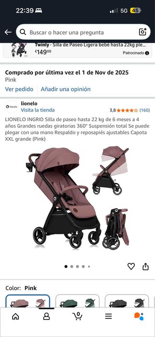 Silla de paseo Lionelo Ingrid Rosa
