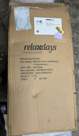 Relaxdays Baúl Almacenamiento con Patas Blanco