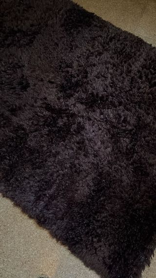 Alfombra marrón de 120x170 con destellos plata