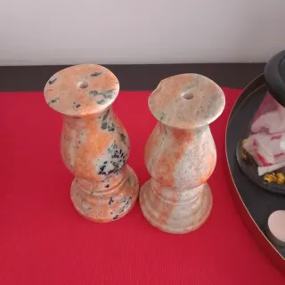 Conjunto 2 peças em mármore rosa