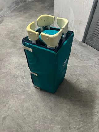 Cuna de viaje plegable rosa