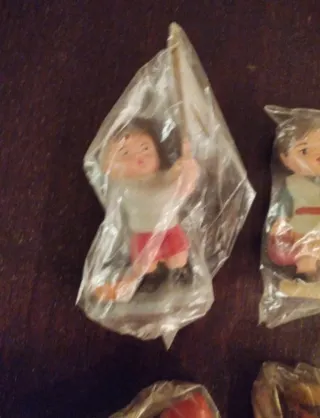 Lote 10 Figuras Belén Cabezones 5cm de los años 70