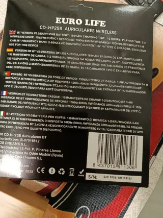 Auriculares Bluetooth EURO LIFE