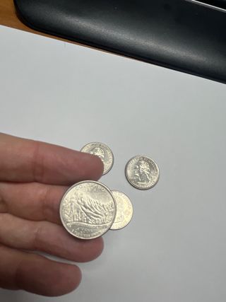 8 Monedas Cuarto de Dólar USA Diferentes