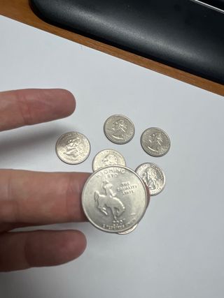 8 Monedas Cuarto de Dólar USA Diferentes