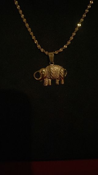 Collar y colgante oro laminado 18k