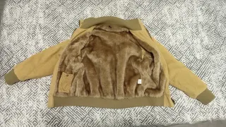 Chaqueta de pana beige y verde