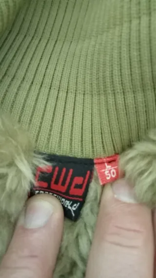 Chaqueta de pana beige y verde