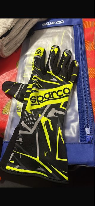 Guantes para karting Sparco Negro y Amarillo