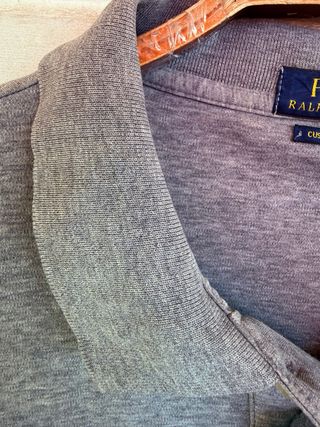 Polo gris manga corta RALPH LAUREN SLIM talla XXL