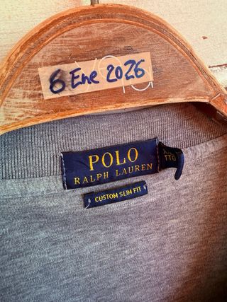 Polo gris manga corta RALPH LAUREN SLIM talla XXL