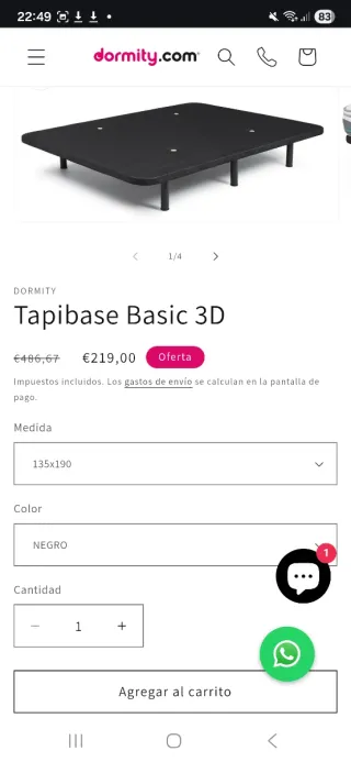 Base + Colchón Dormity CV-6 Visco