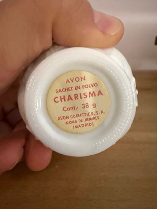 Frasco Avon Sachet Polvo Charisma Dorado