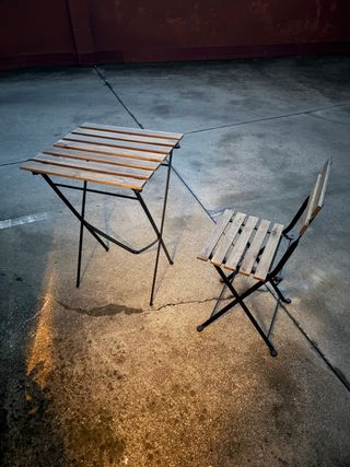 Mesa y 3 Sillas Madera Plegable IKEA