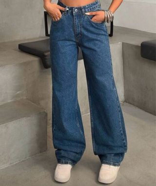Pantalón jeans vaquero ancho azul