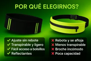 Cinturón para correr sin rebotes y Reflectantes