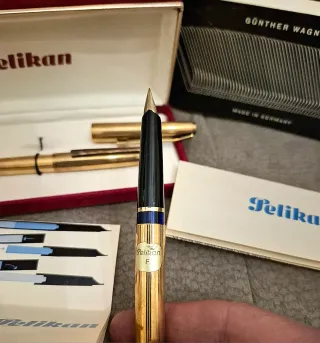 Rara PARURE PELIKAN 60 ORO Stilografica